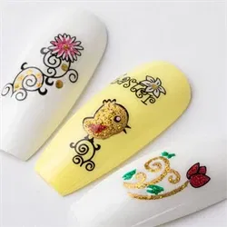 Påske klistermærker med glimmer, selvklæbende og ultratynde, BLE1053D, GNB